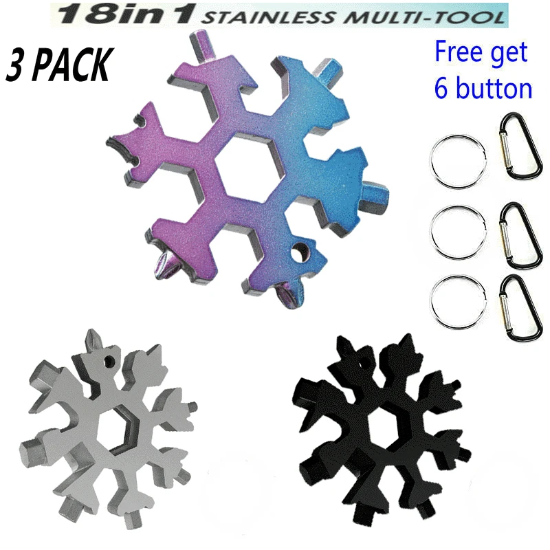 3 предмета в комплекте 18 1 набор Снежинка мульти инструмент универсальный ключ EDC