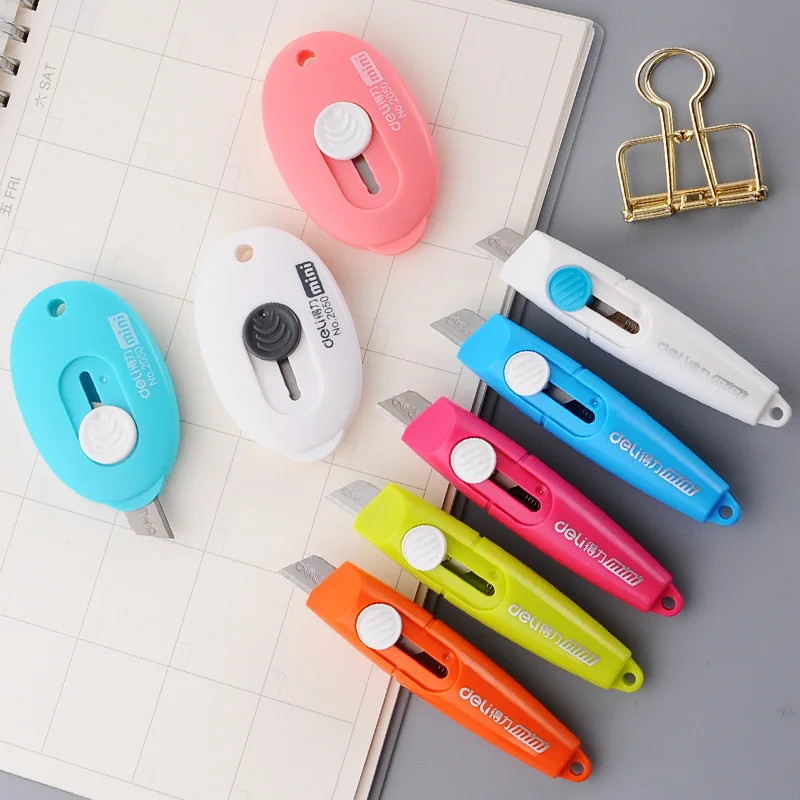 

1pc mini retractable cute utility knife box cutter letter opener for cutting envelope food bag plastic bag wraputility knife