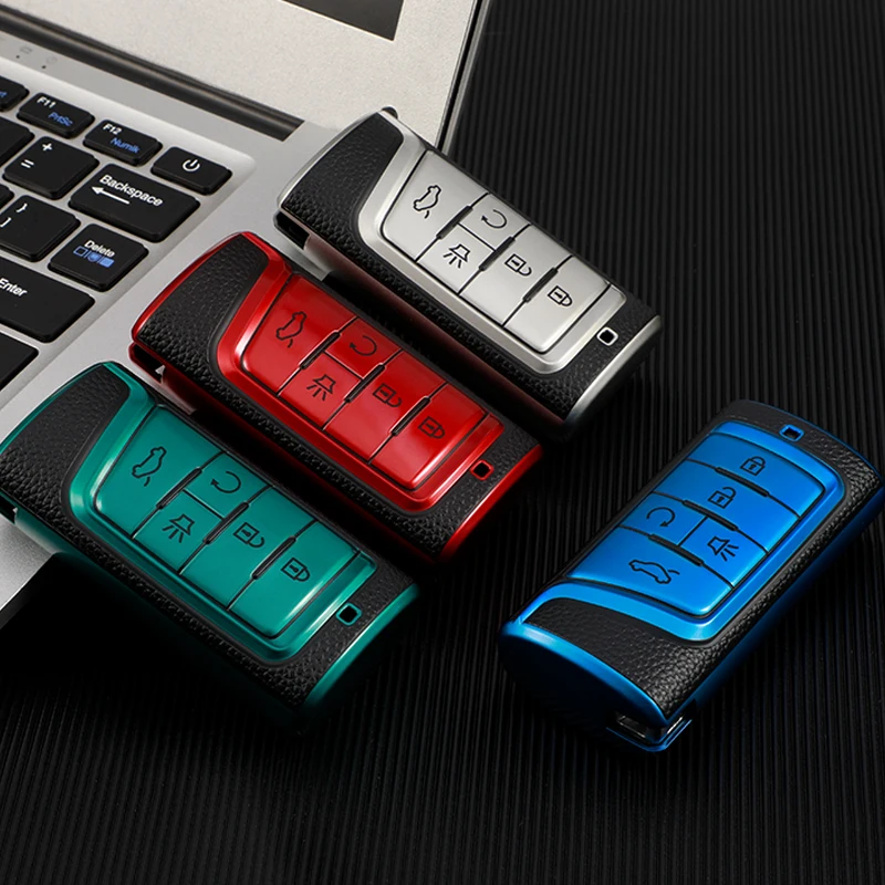 

For Gac Trumpchi Gs4 Gm8 Ga3 Ga6 Sgs7 Ga4 Gs5 Gs3 Legend Gs8 TPU Leahter Car Remote Key Case Cover Holder Shell Keychain