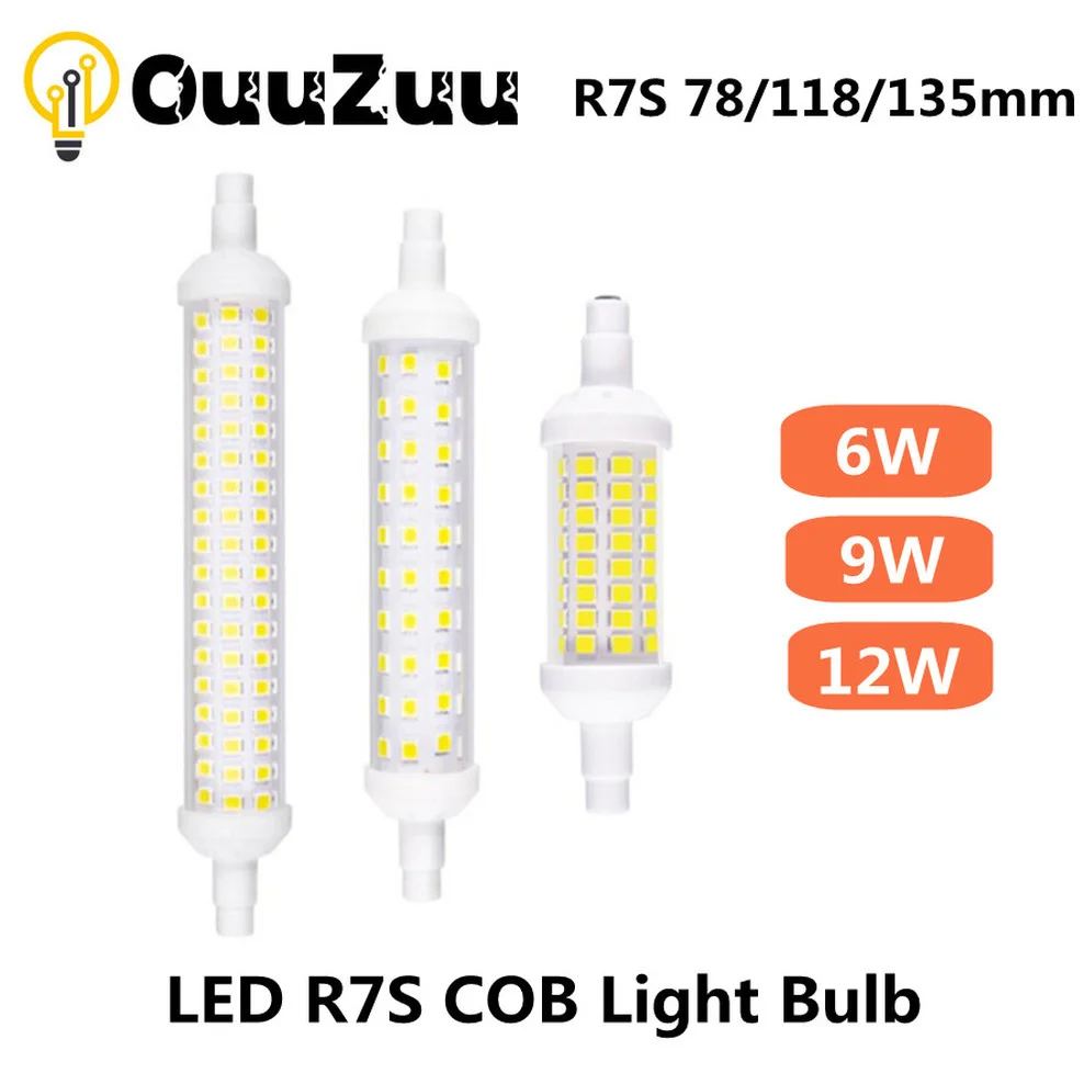 

R7S LED 78mm 118mm 135mm Light Bulb 6w 9w 12w SMD 2835 Lampada LED Lamp 220V corn light Energy Saving Replace Halogen Light