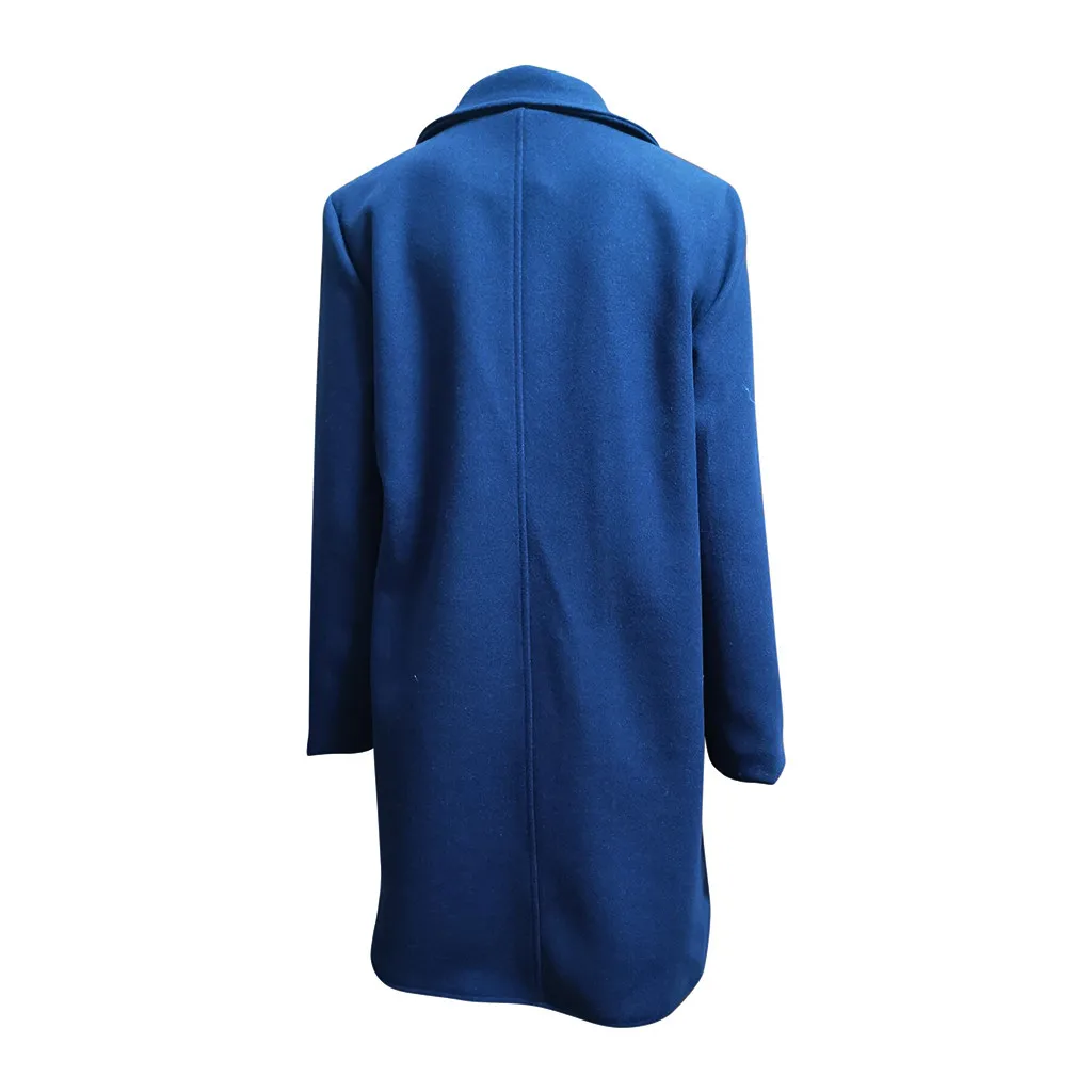 Women Outerwear Overcoat Autumn Winter Jacket New Fashion Long Woolen Coat Women Long Sleeve Slim Solid Female Wool Coats#108
