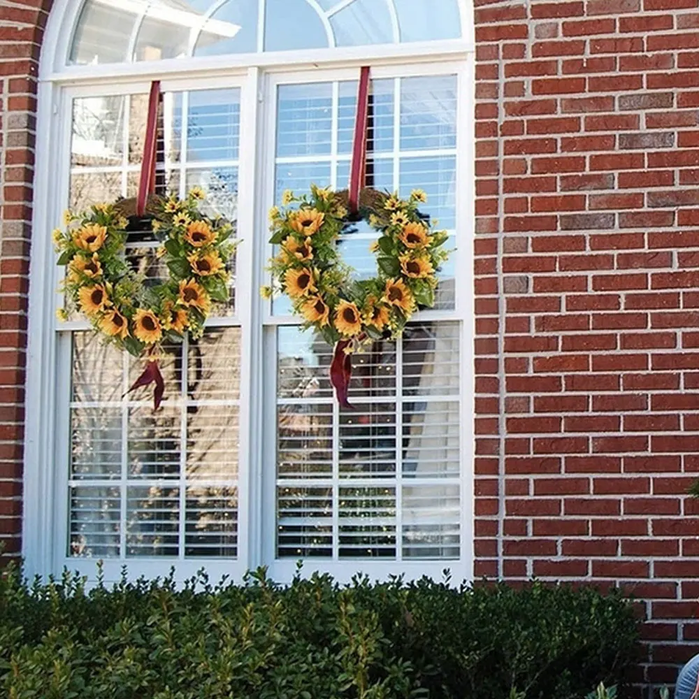 35 см букет подсолнухов венок из цветов высокого качества искусственные цветы для