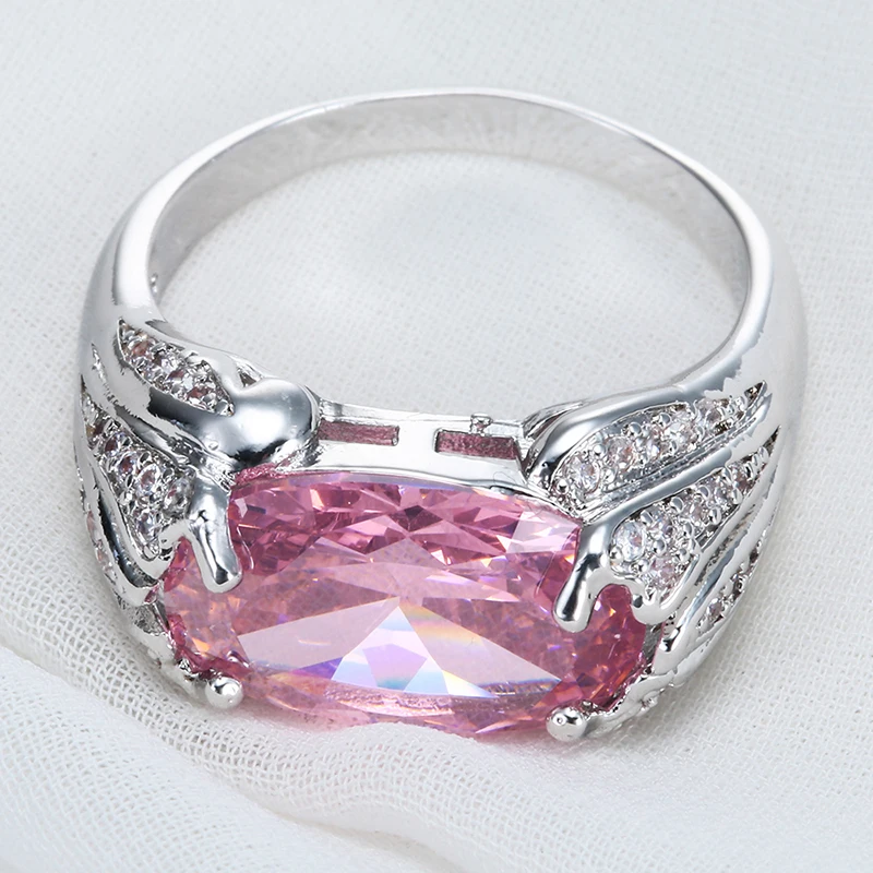 RBNYD горячее Сверкающее розовое Красное овальное штабелируемое кольцо с