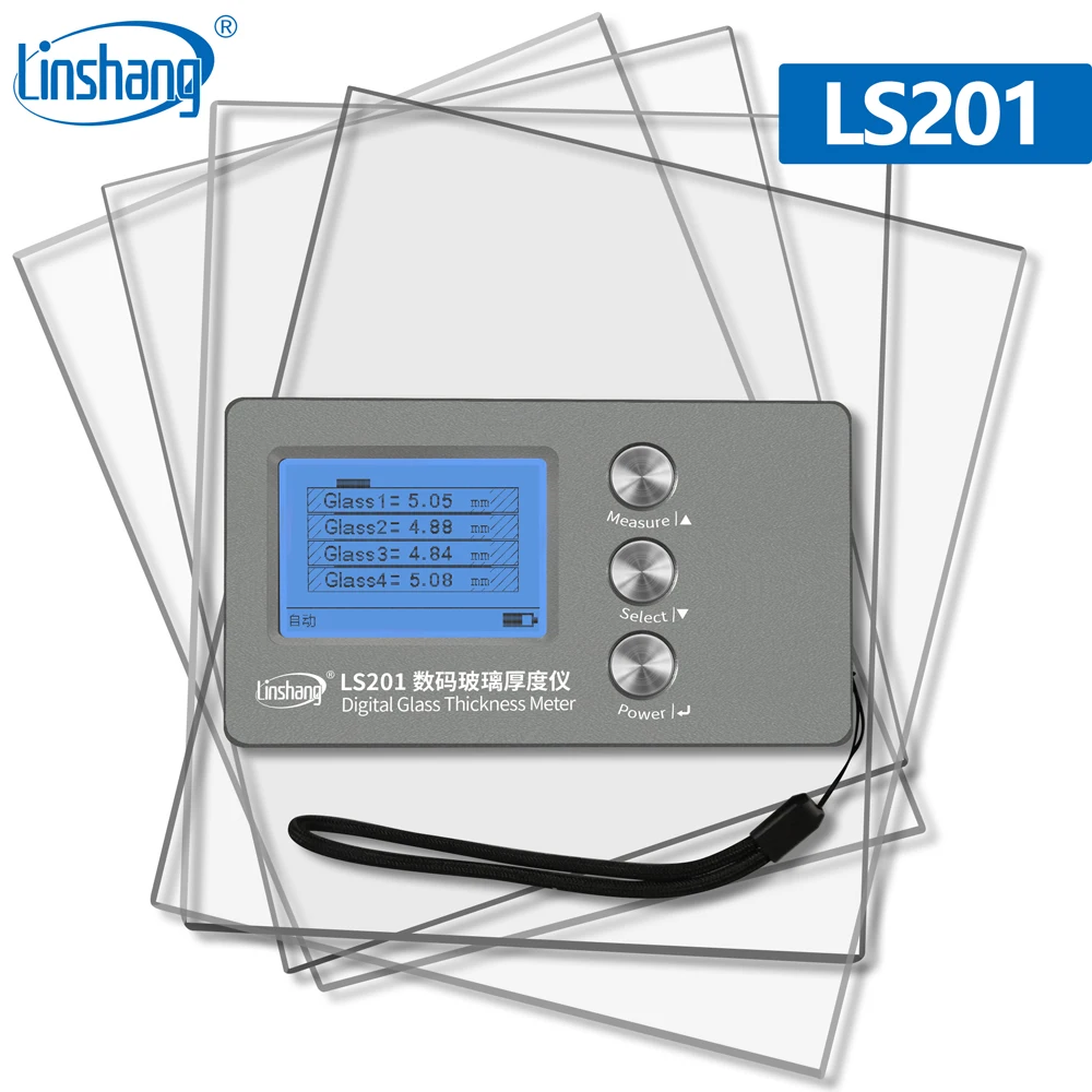 Linshang LS201 цифровой измеритель толщины стекла LS200 лазерный датчик для двойного