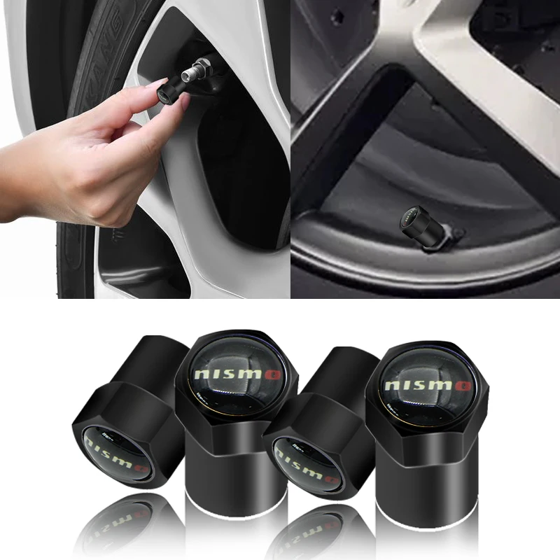 

4 pieces fashion car wheel tire valves tire Air plugs holster For NISMO Nissans Tiida Teana Skyline Juke X-trail Almera Qashqai