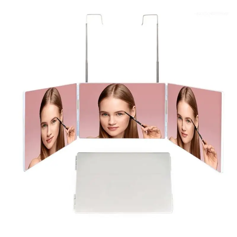 

Trifold Hair Cutting Mirror Self Styling Mirrors with Adjustable Height Hook New