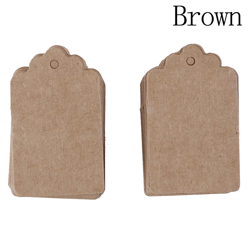 brown 100 шт/Партия DIY свадебный подарок пеньковая веревка Цена Этикетка бирка магазин крафт-бумаги пустой - Цвет: brown