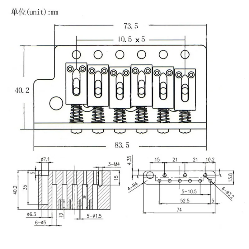 ein set von linkshänder elektrische gitarre brücke sattel einzel tremolo brücke system verdickt basis gitarre zubehör gitarre teil