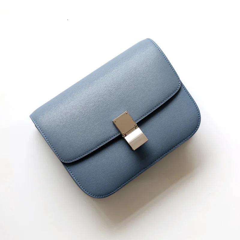 

Factory Genuine Leather Women Bag Luxury Design Handbag Famous Brand Fashion Simple Pink Crossbody Tofu Bag For Women 2021 Blue