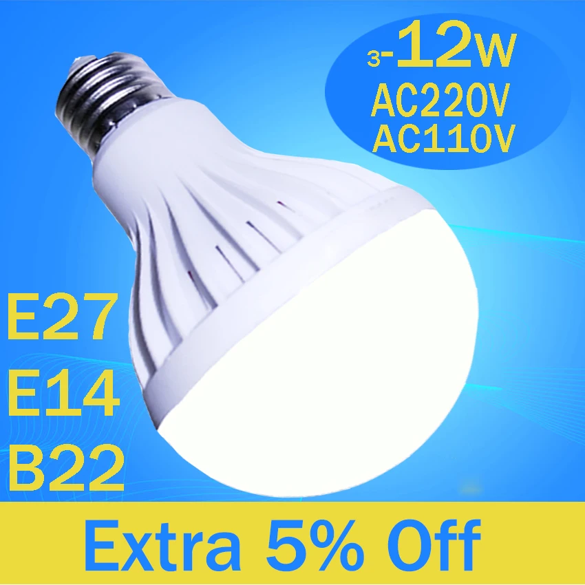 

LED Lamp Light Bulbs E27 3W 5W 7W 9W 12W 110V 220V LED Bulb High Brightness Lampada For Home Bombillas Warm White Cold White