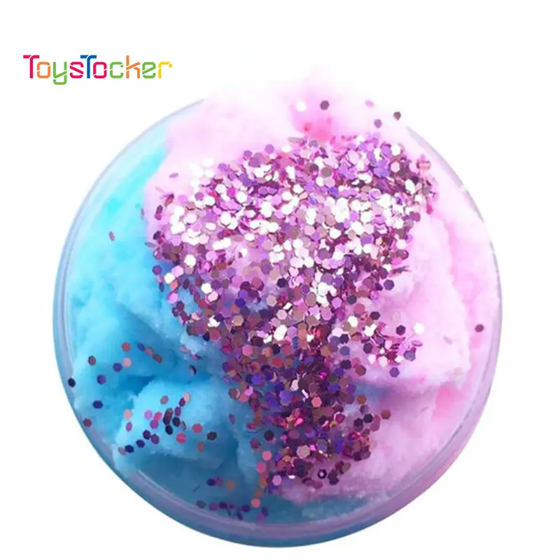 Красочные облака слизи пушистый полимер анти стресс блеск хлопок грязи