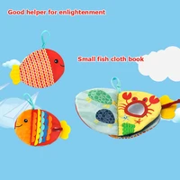 rattles hanging early education soothing toy baby infant cartoon fish cloth book puzzle baby early educational toy