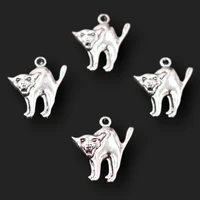 30pcs silver plated pet lynx pendants earrings bracelet metal accessories diy charms for jewelry crafts making 2119mm a2351