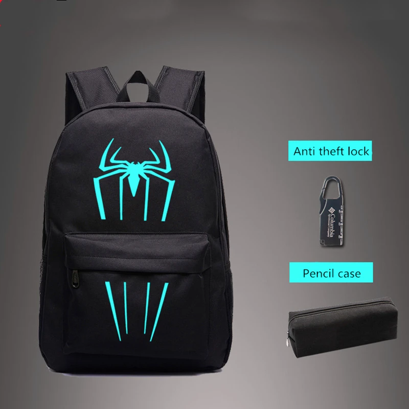 Рюкзак Человек паук 2020 Новый USB светящаяся школьная сумка большой емкости