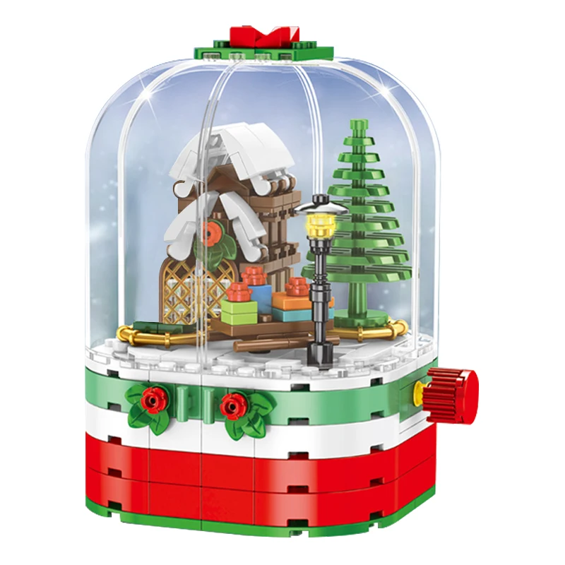 

SEMBO Ideas Girl Friends House Winter Village Christmas Book Santa Claus Figures Reindeer Sled Rolling Huts Building Blocks Toys