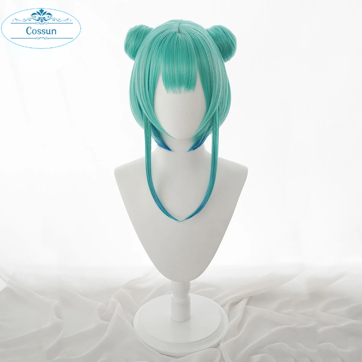 

Youtuber Hololive Uruha Rushia VTuber Green Cosplay Wig with buns Heat Resistant Synthetic Necromancer Cosplay Hair