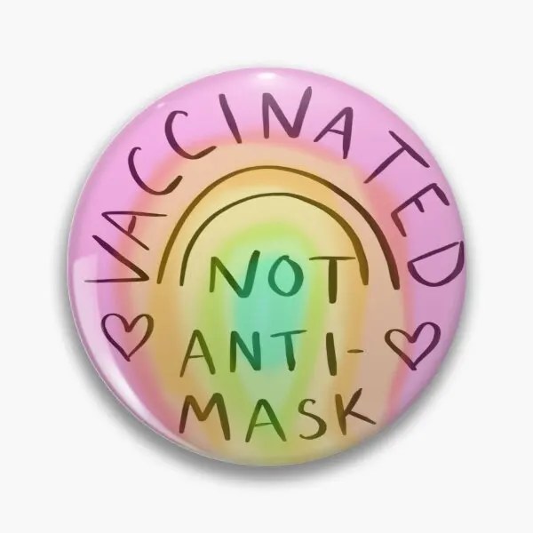 

Vaccinated Not Anti Mask Rainbow Pastel Customizable Soft Button Pin Clothes Jewelry Lover Cute Funny Brooch Lapel Pin Decor
