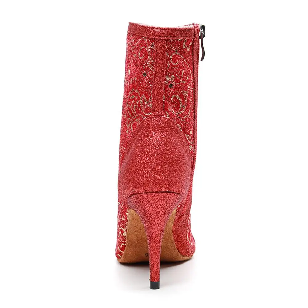 DKZSYIM/красная женская обувь для латинских танцев Обувь бальных Сальса/танго