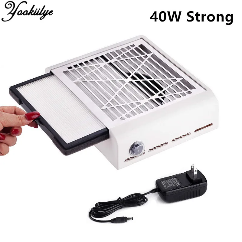 

Большая мощность пылесборник для ногтей 40 Вт Новый сильный вентилятор для ногтей всасывающий пылесборник пылесос вентилятор маникюрный ап...