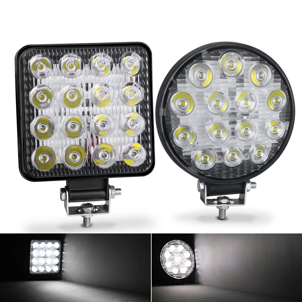 

White Light 48W Round shape Spotlights Auto Accessories Car LED Headlights Lamp For Motorcycle Car Truck Engineering Vehicle