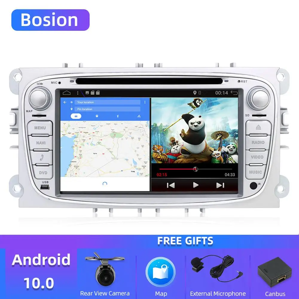 Четырехъядерный Android 10 0 2 din android автомобильное радио gps для Ford Focus S-max Mondeo C-max Гб Ram 32