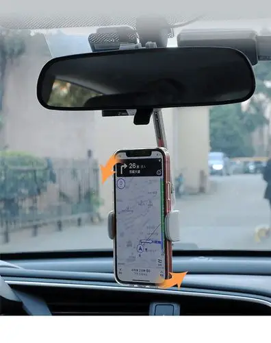 

360 градусов Автомобильное зеркало заднего вида с креплением для телефона держатель для смартфона регулируемая опора