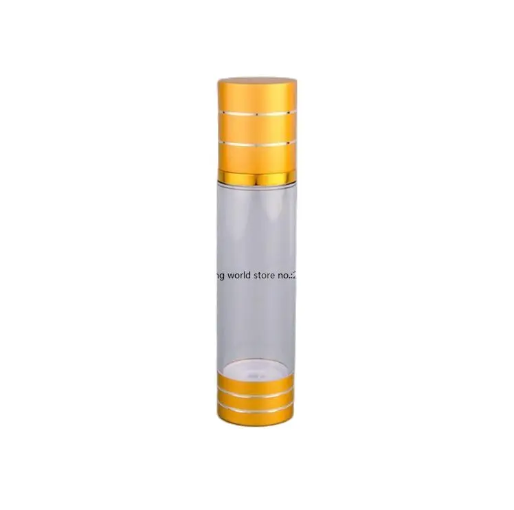 100ML gold plastic airless bottle for lotion/emulsion/serum/toner/whitening liquid essence refillable portable skin care packing