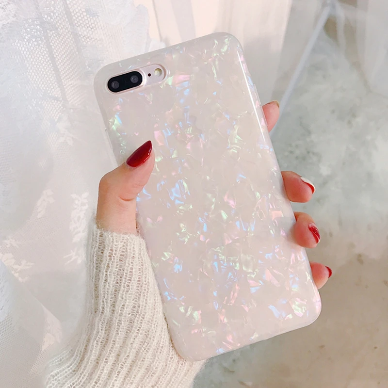 Блестящий силиконовый чехол с рисунком раковины для iphone XR XS MAX X 7 8 Plus 6 6S 10 мягкий
