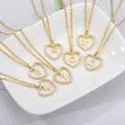 Милое ожерелье в форме сердца для женщин и мужчин, золотая цепочка с цирконом, буквы инициала, женское ожерелье с кулоном на шею, Рождественская бижутерия, подарок BFF 2020