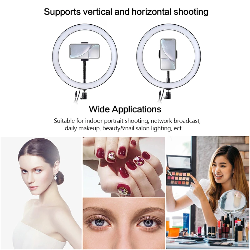 Светодиодный кольцевой светильник для фотостудии 12 дюймов светодиодный RGB с