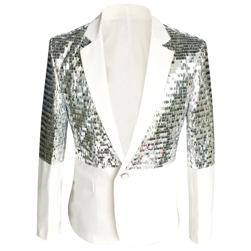 Модный облегающий блейзер с блестками для выступлений сценический костюм пиджак