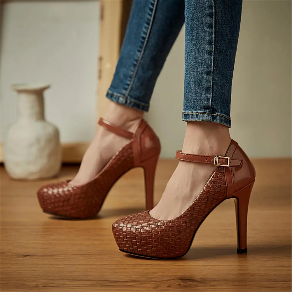 

SARAIRIS NEW Plus Size 46 Dropship Sexy Women Shoes Woman Elegant Platform High Heels ankle-strap Office Lady Pumps Female