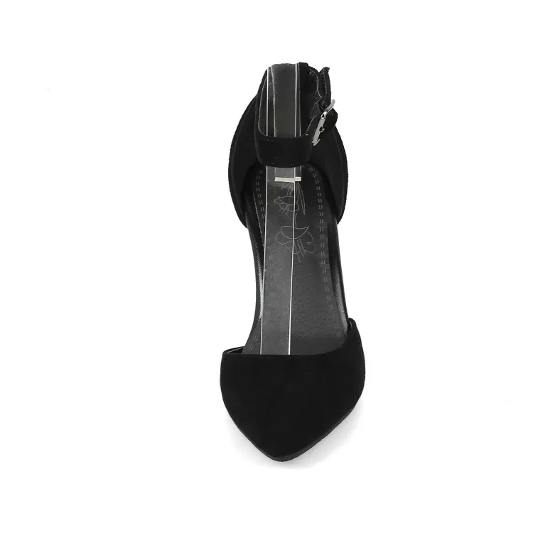 Сандалии Baotou женские на высоком каблуке босоножки с пряжкой туфли тонком большой