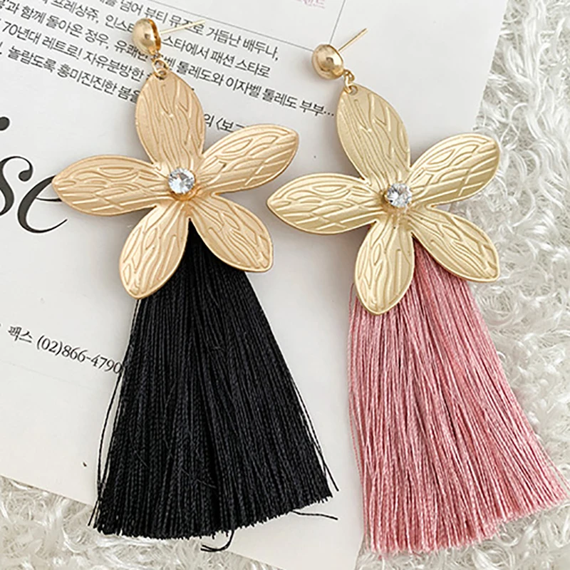 ZHINI новый модные циркониевые девичьи серьги цветок на крючках для женщинские