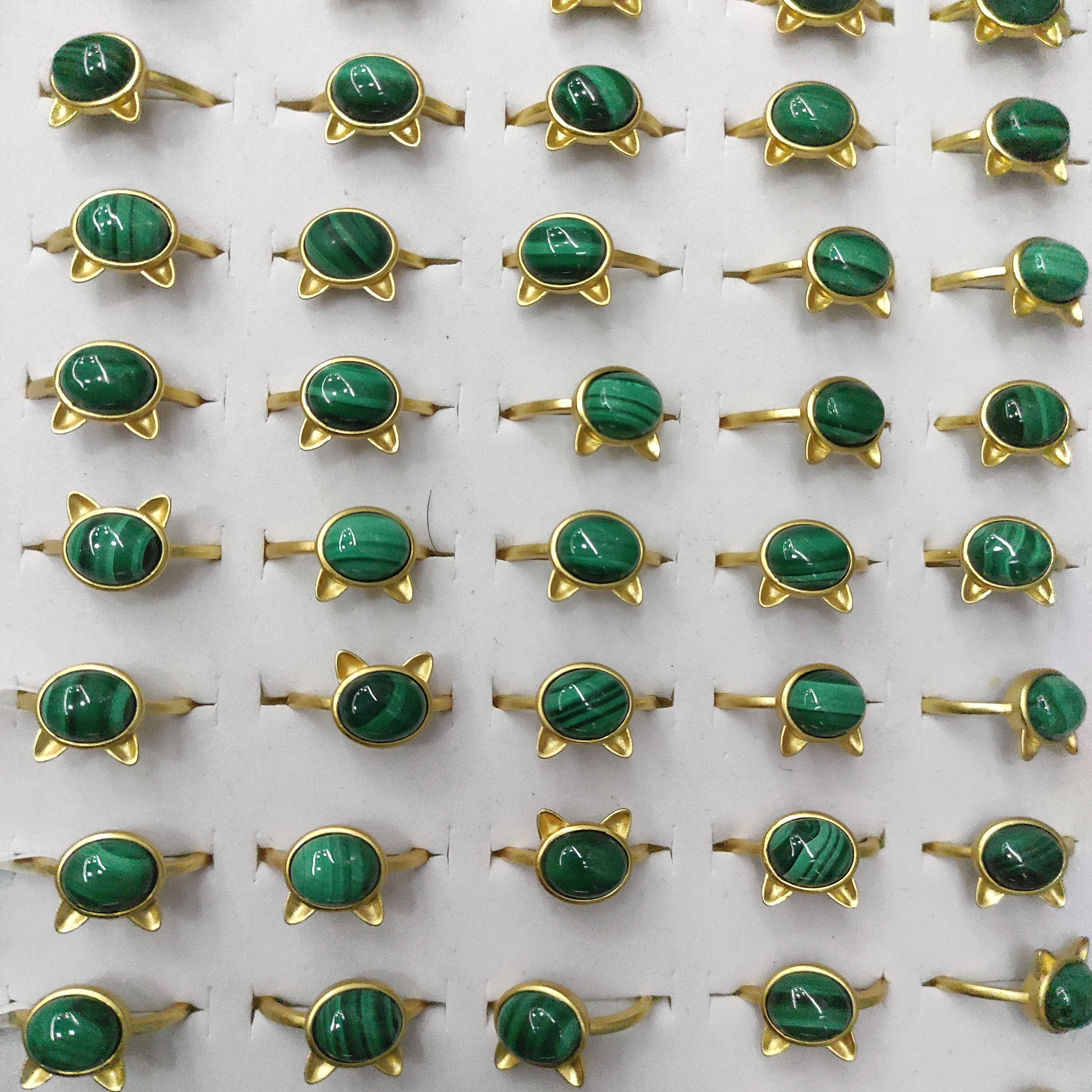 

UMQ 2021 Retro Punk Hip Hop Size Adjustable 925 Silver Malachite Ring Natural Gem Precious Gift For Both Men And Women Fashion