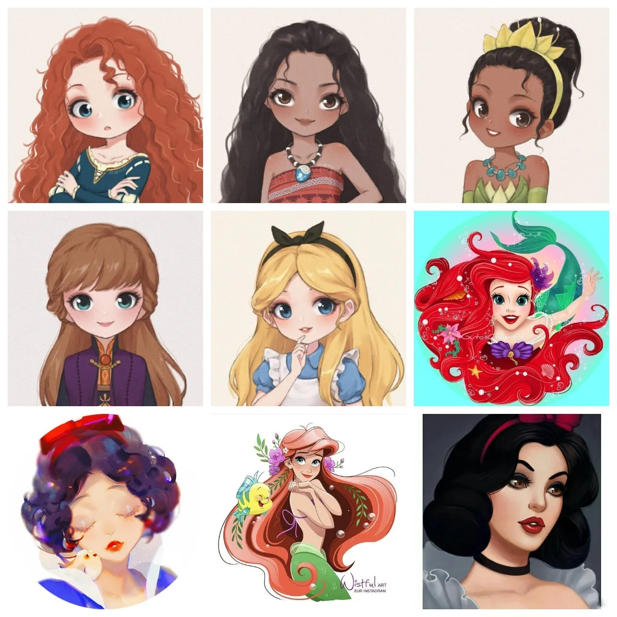 

5D Diamond Painting Disney Cartoon Princesses Cinderella Elsa Illustration Cross Stitch Embroidery Mosaic Full Drill Home Decor
