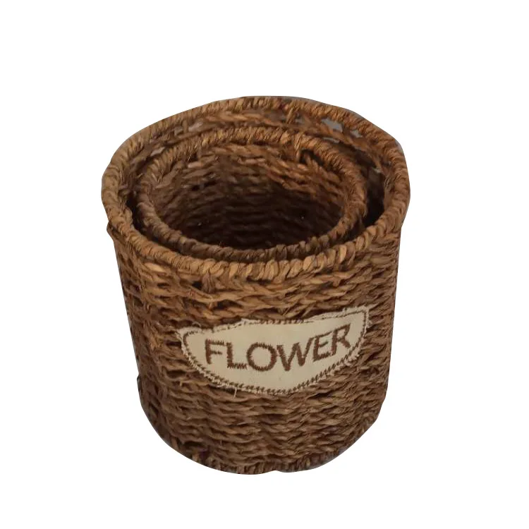 

Japanese-style Straw Rope Woven Toy Storage Basket, Handle, Dirty Clothes and Socks Storage Basket, Round Wicker Egg Basket