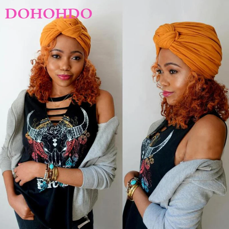 

DOHOHDO Cotton Turban Hats 2021 New Fashion Women 13 Soild Color Black White Red Beige Green Indian Turban Hats Caps For Ladies