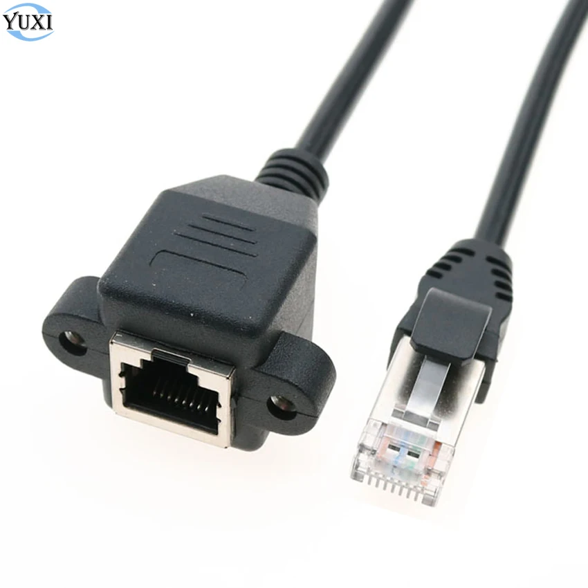YuXi 30 см 8 контактный кабель RJ45 штекер гнездо винтовая панель крепление Ethernet LAN