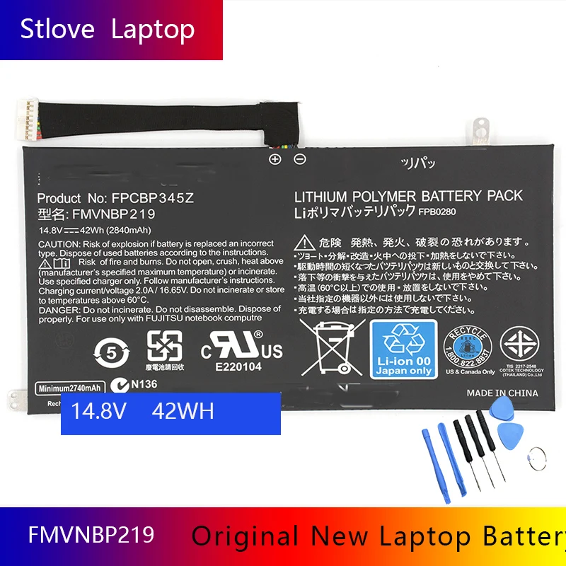 14 8 в 2840 мАч Новый FMVNBP219 Аккумулятор для ноутбука Fujitsu LifeBook UH572 UH552 Ultrabook FPB0280 FPCBP345Z -