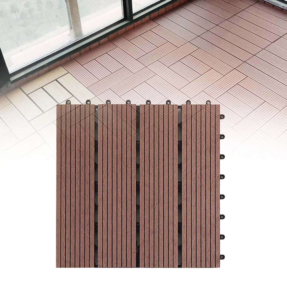

Terrace Board Outdoor Floor Decking Easy Fit Garden Balcony Tiles Patio Eco-friendly Waterproof Accessories 30x30cm DIY Splicing