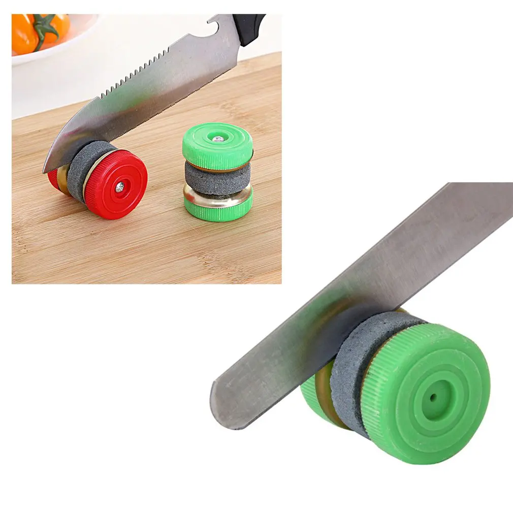 

Mini Knife Sharpener Round Grinding Wheels Sharpening Stone Household Whetstone Kitchen Accessories Tool Random Color