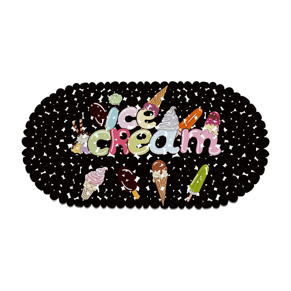 

Cute Bunny Bathroom Anti-slip Mat Toilet Floor Mat Bathtub English Words Shower Mat Suction PVC Bath Mat Set Kawaii Bathroom Rug