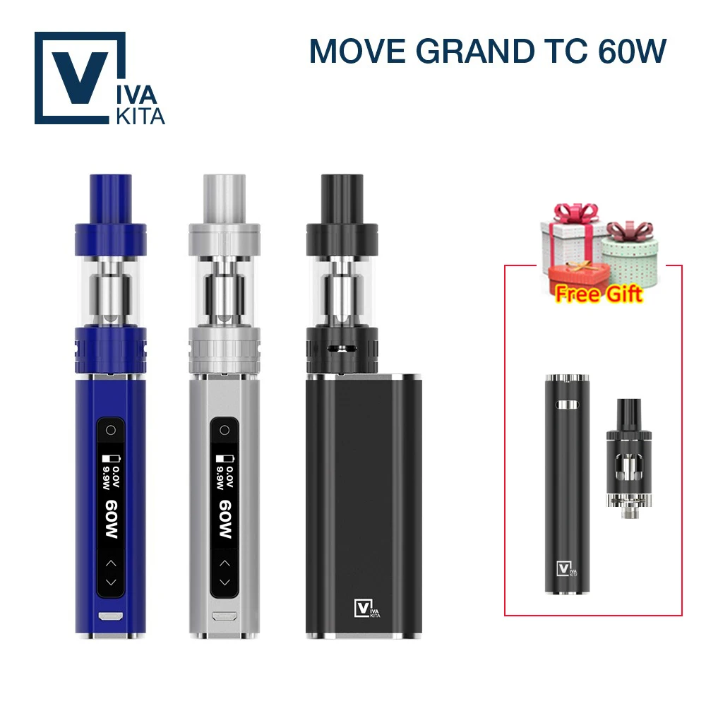 Подарки! электронная сигарета испаритель Move Grand TC60 комплект с 1900 мАч встроенный