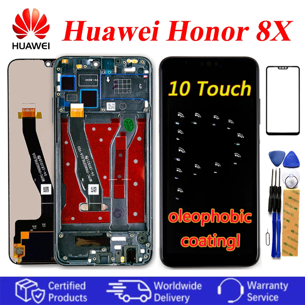 10 точечный сенсорный экран Huawei Honor 8X ЖК дисплей с дигитайзером рамкой в сборе