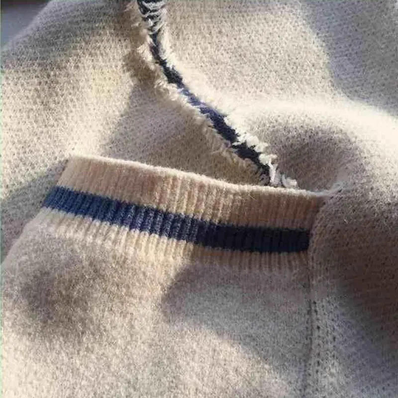 Spring Autumn Sweater Women 2019 Loose Fashion Female Medium Long Knit Cardigan Thicken Plus size Creamy-white Feminine Coat S31 |