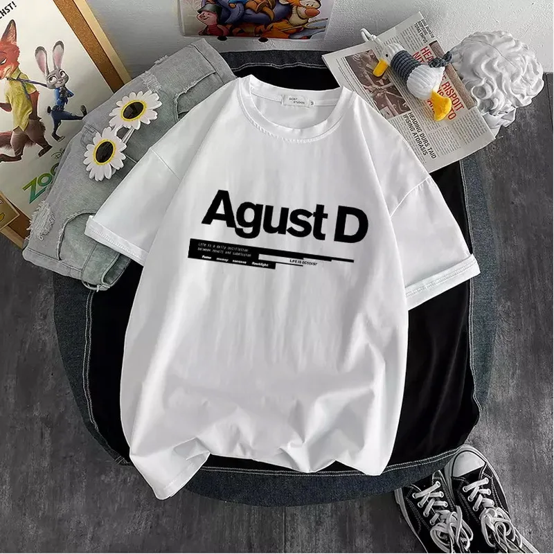 

Agust D printed T-shirt new Korean version of KPOP D-2 album women's T-shirt Yongi shirt girl fashion clothes top T-shirt women