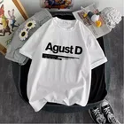 Женская футболка с принтом Agust D, новая Корейская версия альбома KPOP D-2, женская футболка Yongi, модная одежда для девочек, топ, футболка