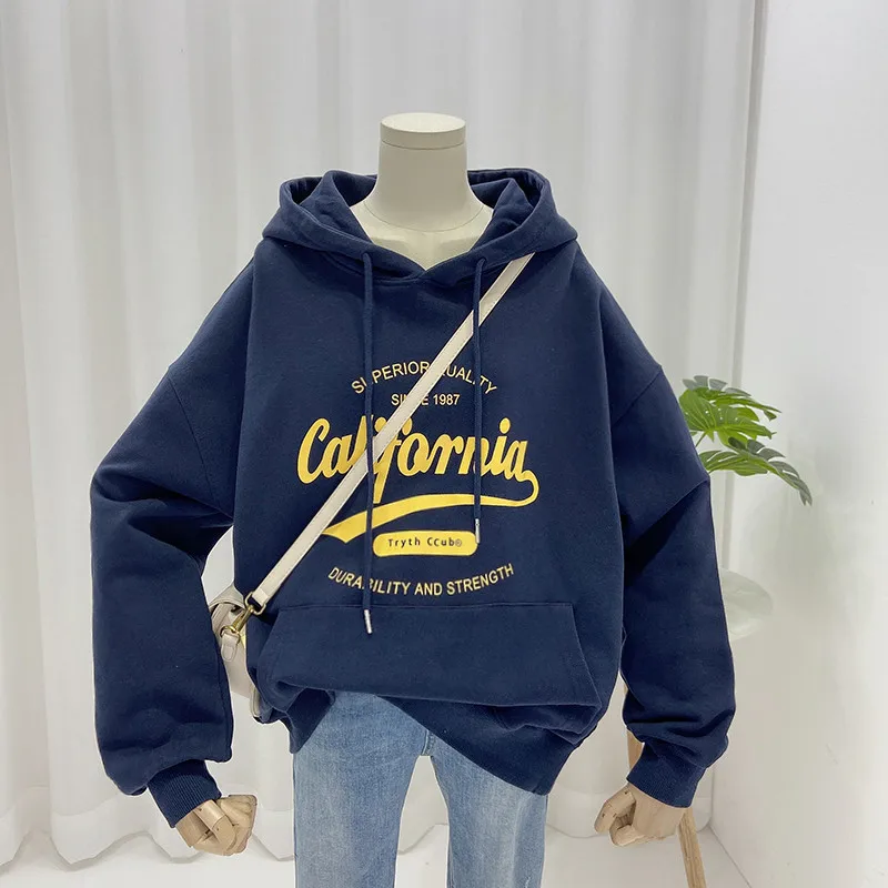 

Thin hoodies women's spring and autumn 2021 new Korean version ins tide lazy style fashion women's BF loose hooded coat