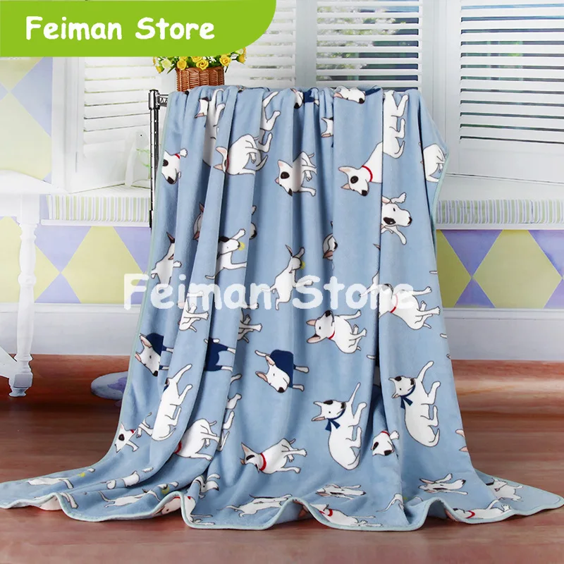 2 разных цвета бультерьер/Полярный медведь печатные фланелевые тканевое одеяло